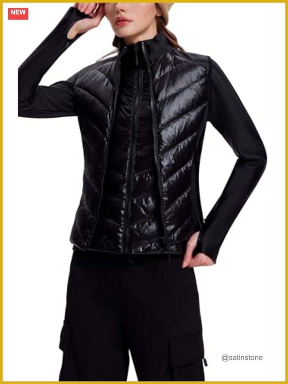 Lightweight 90 Duck Down Puffer Vest Zip Pockets Stand Collar